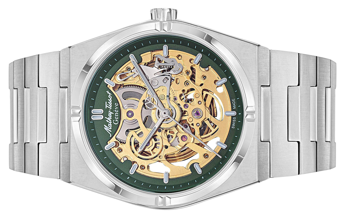 Mathey-Tissot Zeus Skeleton Edelstahl Gr?nes Zifferblatt Automatik H118CFAV Herrenuhr