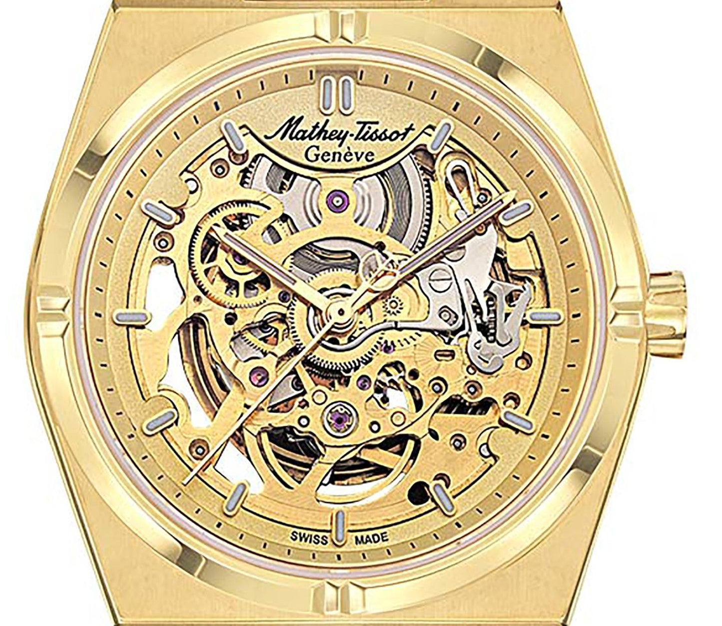 Mathey-Tissot Zeus Skeleton Goldfarben Edelstahl Champagnerfarbenes Zifferblatt Automatik H118CFPDI Herrenuhr