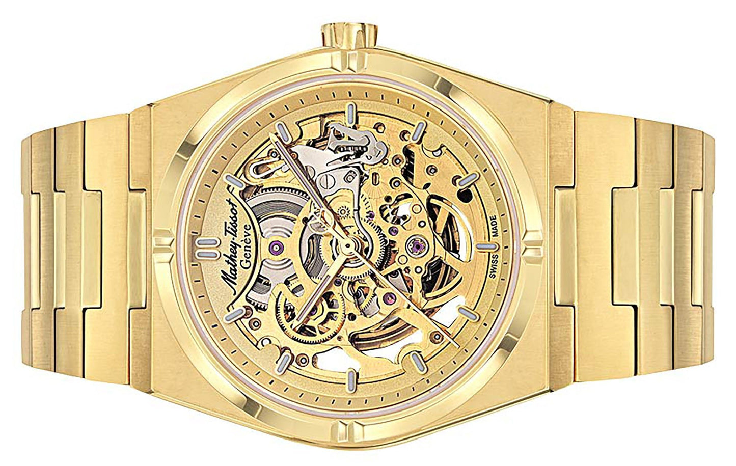 Mathey-Tissot Zeus Skeleton Goldfarben Edelstahl Champagnerfarbenes Zifferblatt Automatik H118CFPDI Herrenuhr