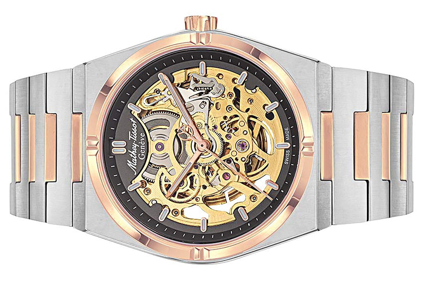 Mathey-Tissot Zeus Skeleton Two Tone Edelstahl Graues Zifferblatt Automatik H118CFRS Herrenuhr