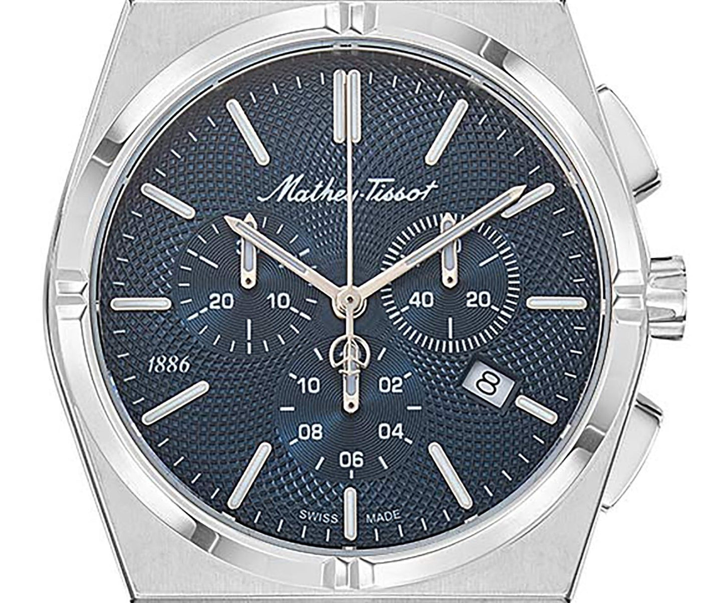 Mathey-Tissot Zeus Chrono Edelstahl Blaues Zifferblatt Quarz H118CHABU Herrenuhr