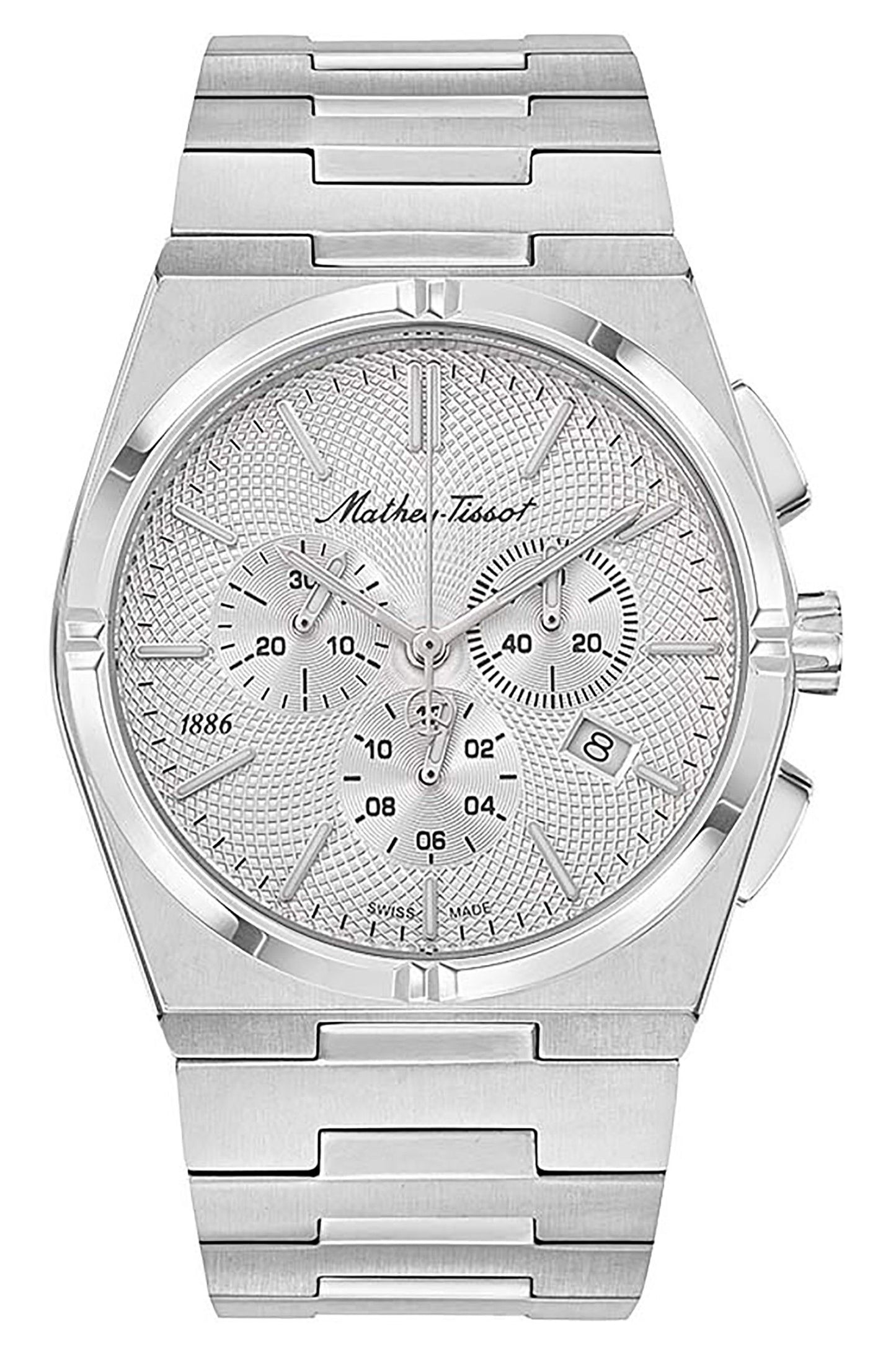 Mathey-Tissot Zeus Chrono Edelstahl Silberfarbenes Zifferblatt Quarz H118CHAS Herrenuhr