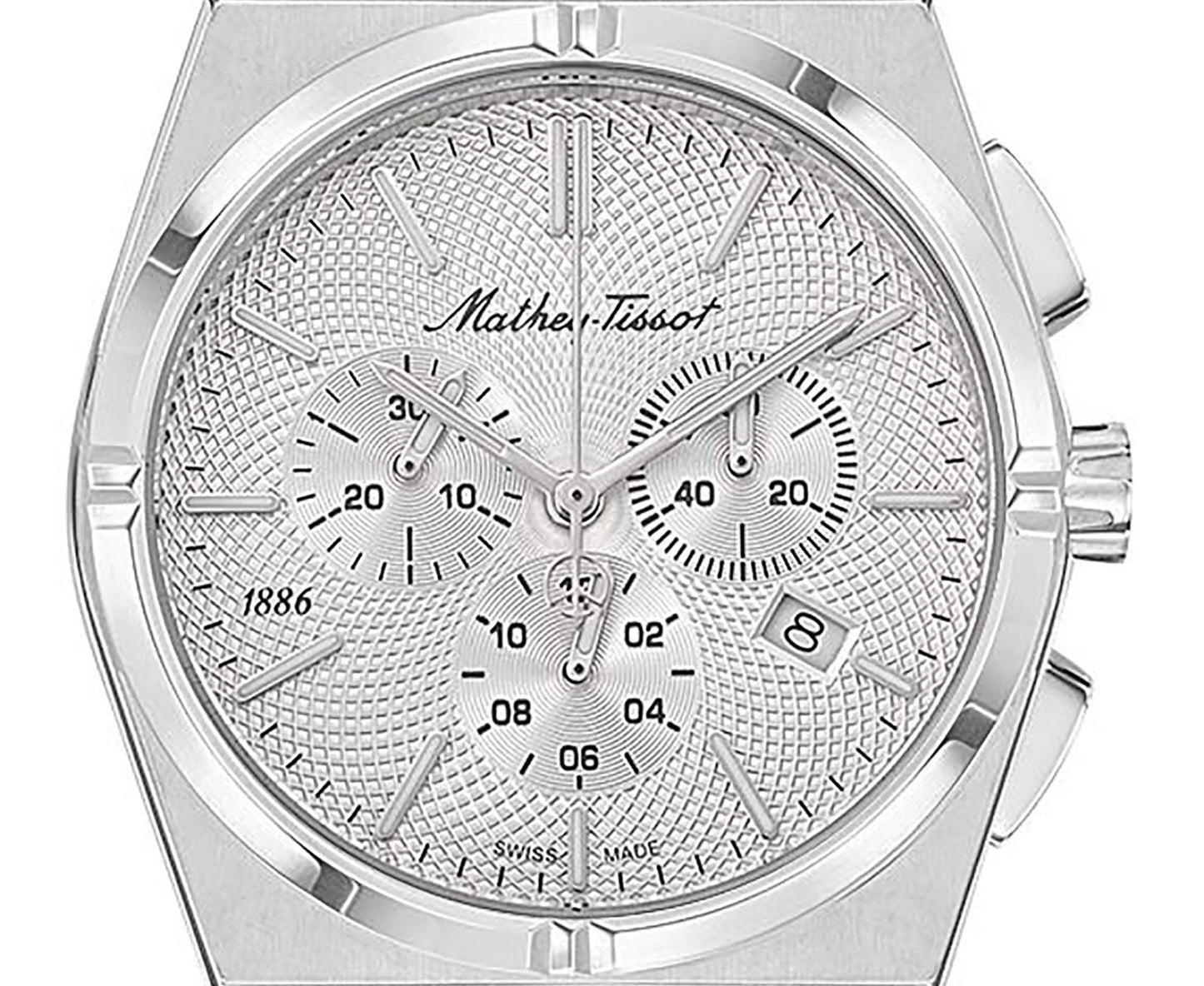 Mathey-Tissot Zeus Chrono Edelstahl Silberfarbenes Zifferblatt Quarz H118CHAS Herrenuhr