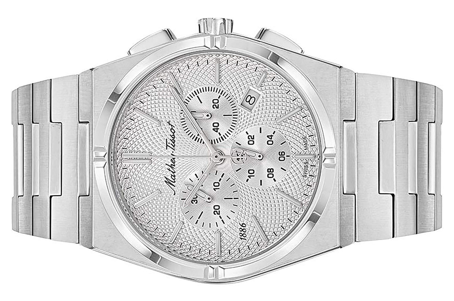 Mathey-Tissot Zeus Chrono Edelstahl Silberfarbenes Zifferblatt Quarz H118CHAS Herrenuhr