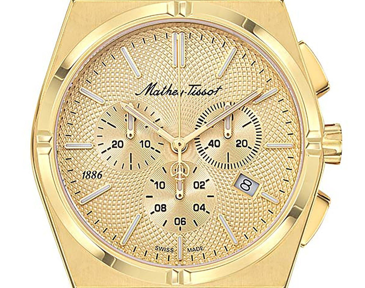 Mathey-Tissot Zeus Chrono Goldfarben Edelstahl Goldfarben Dial Quarz H118CHPDI Herrenuhr
