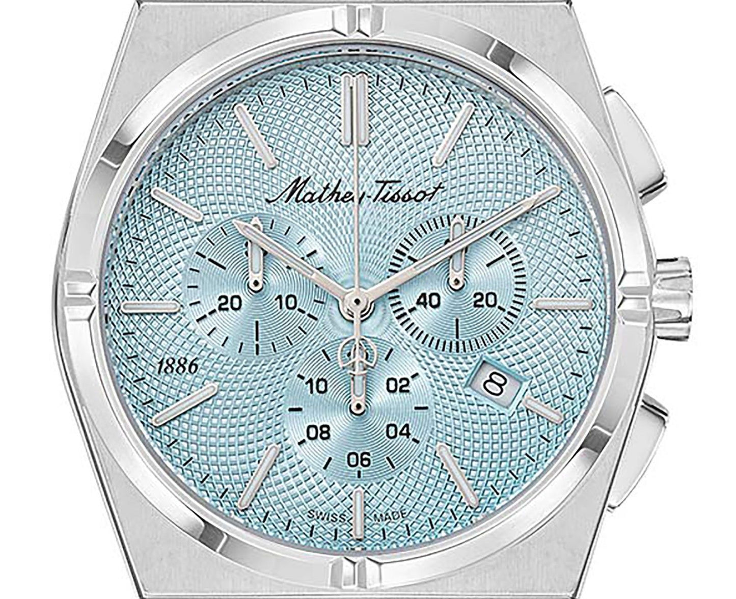 Mathey-Tissot Zeus Chrono Edelstahl Blaues Zifferblatt Quarz H118CHSK Herrenuhr