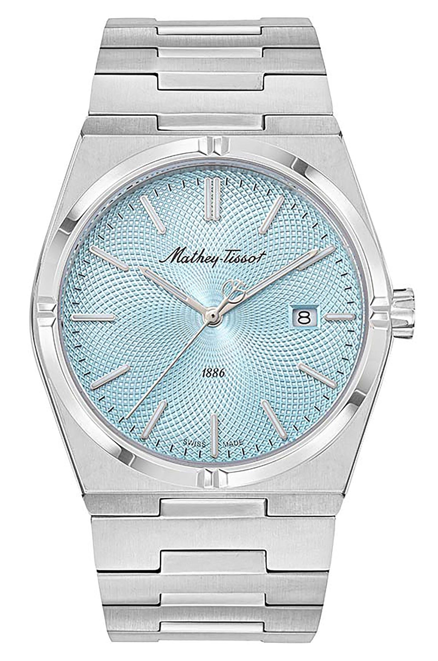 Mathey-Tissot Zeus Edelstahl Blaues Zifferblatt Quarz H118SK Herrenuhr