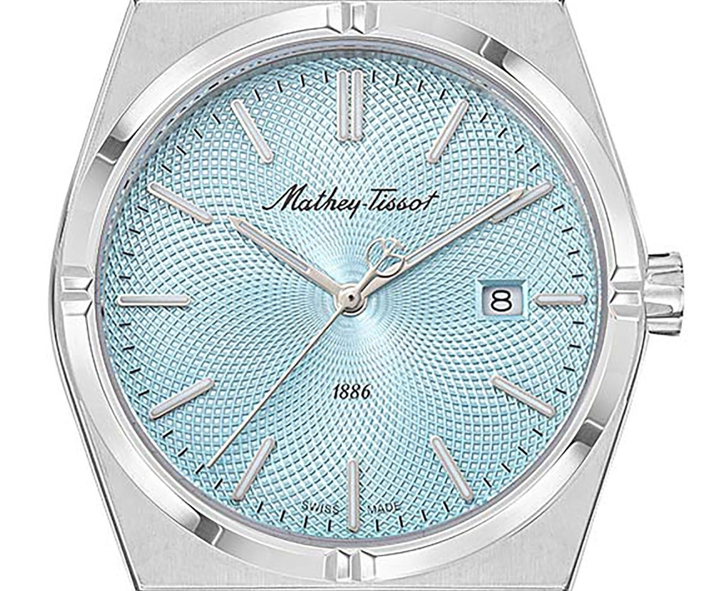 Mathey-Tissot Zeus Edelstahl Blaues Zifferblatt Quarz H118SK Herrenuhr
