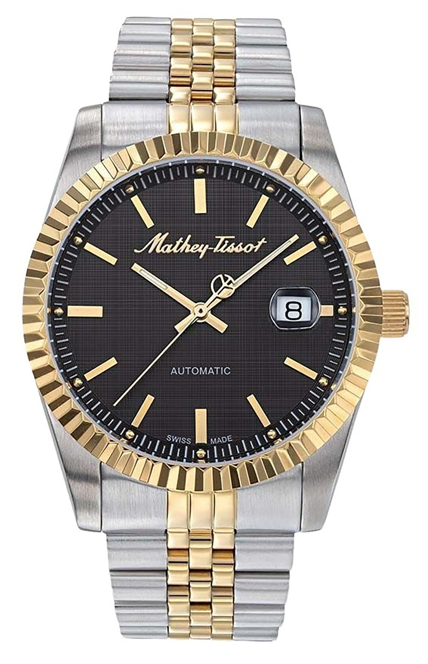 Mathey-Tissot Mathy III Two Tone Edelstahl Schwarzes Zifferblatt Automatik H1810ATBN Herrenuhr