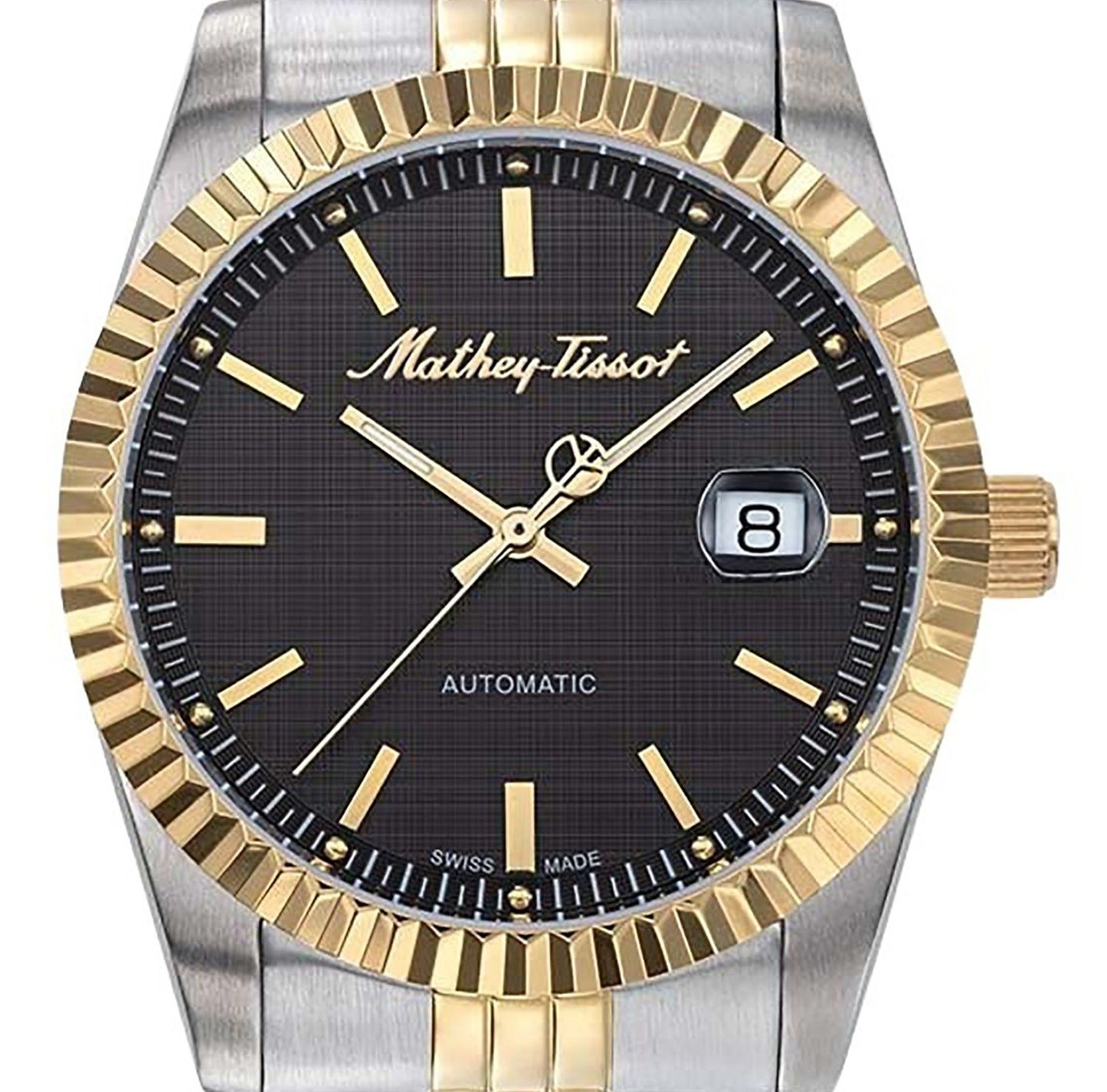 Mathey-Tissot Mathy III Two Tone Edelstahl Schwarzes Zifferblatt Automatik H1810ATBN Herrenuhr