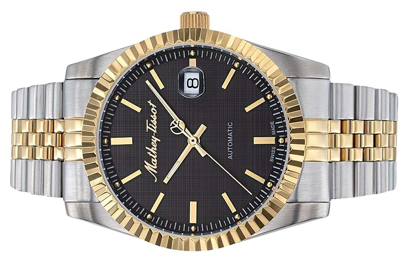 Mathey-Tissot Mathy III Two Tone Edelstahl Schwarzes Zifferblatt Automatik H1810ATBN Herrenuhr