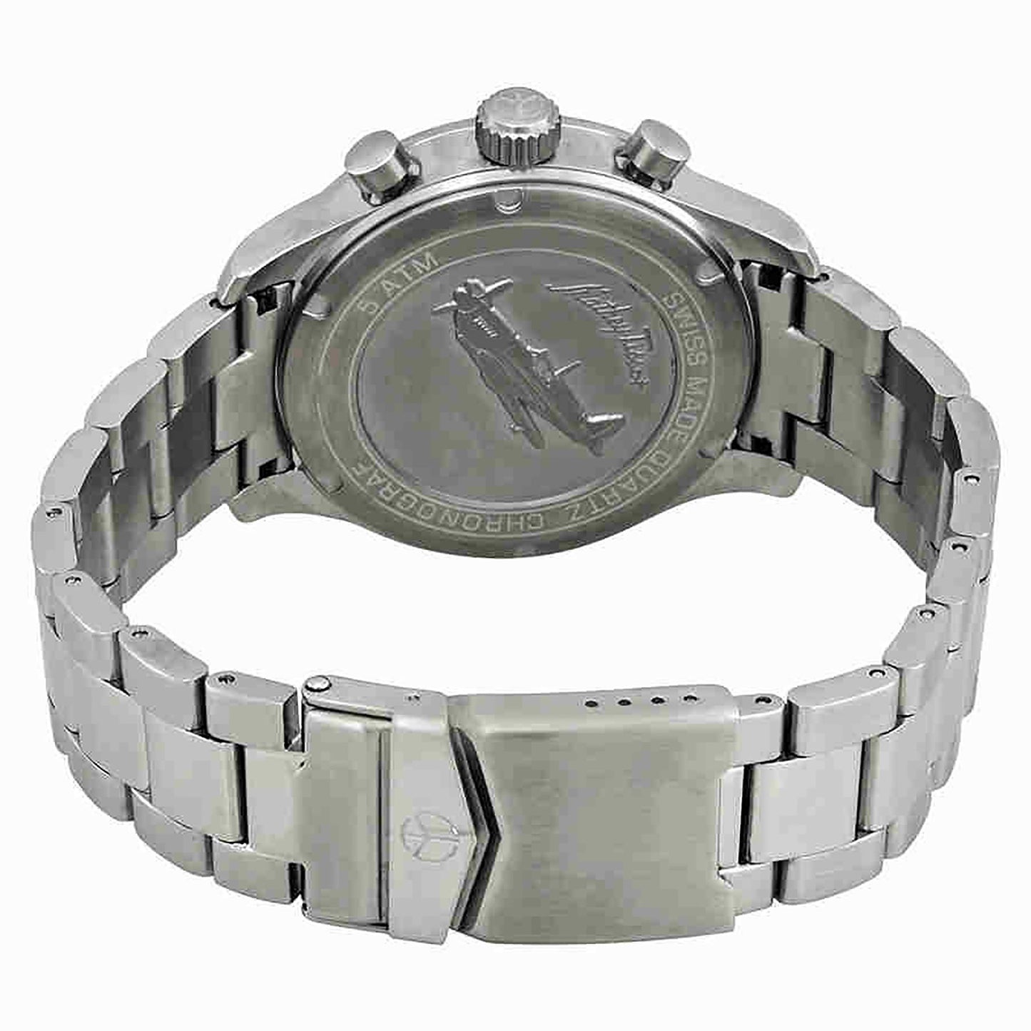 Mathey-Tissot Type 21 Flyback Chronograph Edelstahl Schwarzes Zifferblatt Quarz H1821CHANG Herrenuhr