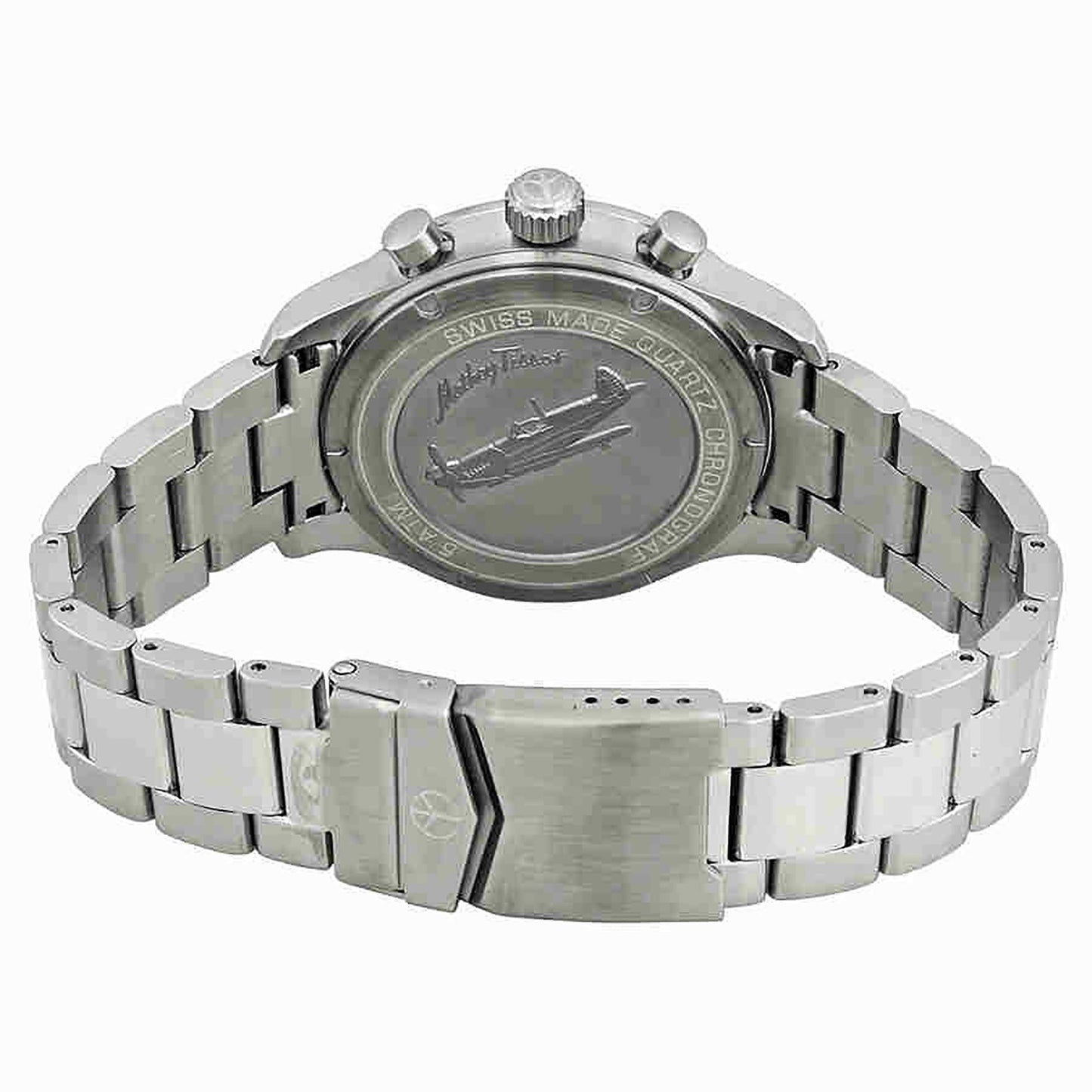 Mathey-Tissot Type 21 Flyback Chronograph Edelstahl Schwarzes Zifferblatt Quarz H1821CHANO Herrenuhr