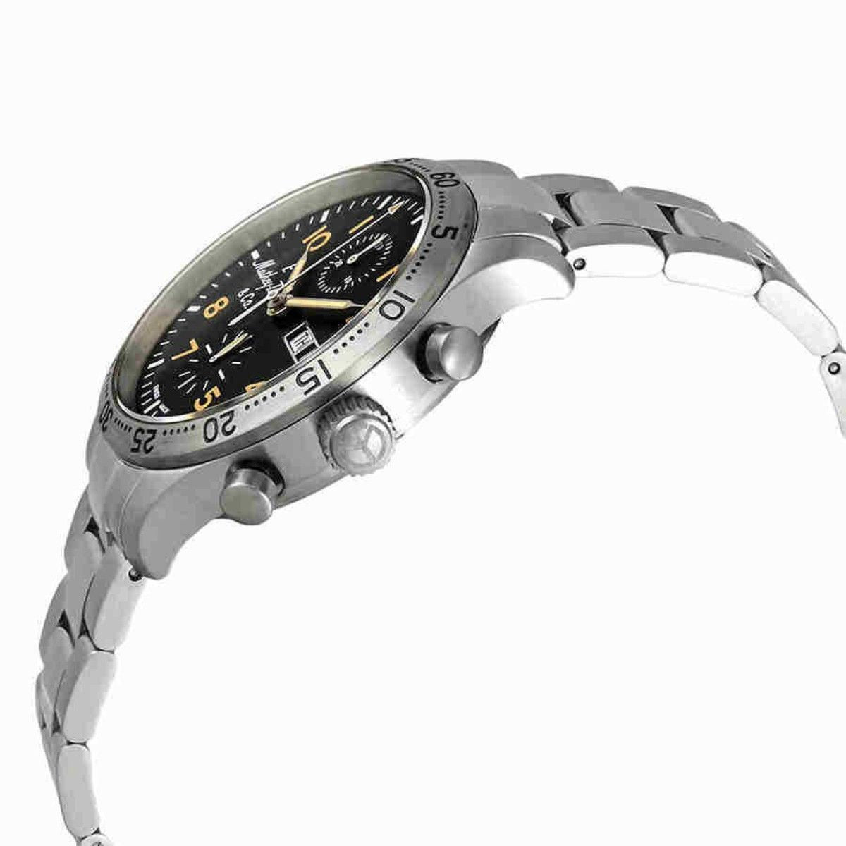 Mathey-Tissot Type 21 Chronograph Edelstahl Schwarzes Zifferblatt Automatik H1821CHATNO Herrenuhr
