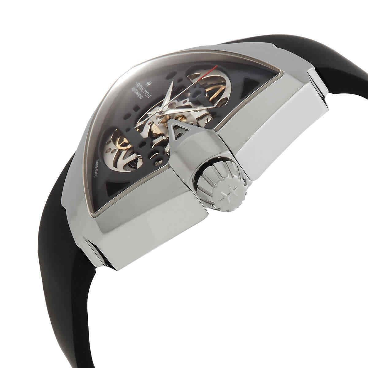 Hamilton Ventura XXL Rubber Strap Black Skelett-Zifferblatt Automatik H24625330 Herrenuhr