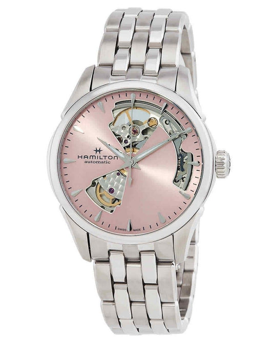 Hamilton Jazzmaster Edelstahl Pink Open Heart Dial Automatik H32215170 Damenuhr