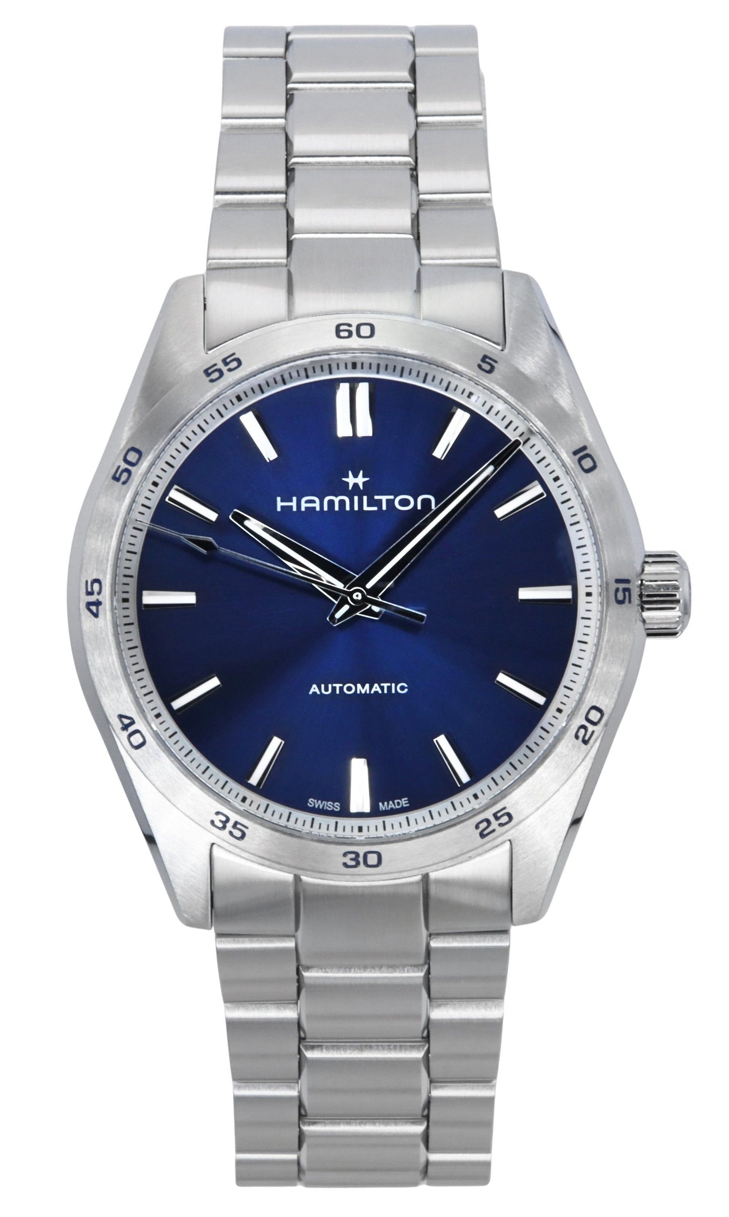 Hamilton Jazzmaster Performer Edelstahl Blaues Zifferblatt Automatik H36215140 100M Herrenuhr