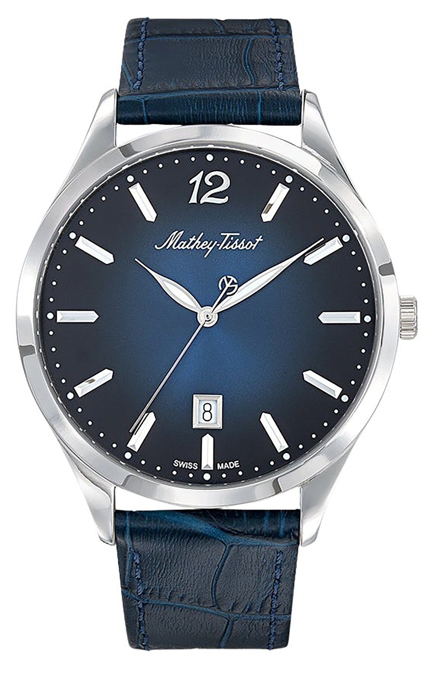 Mathey-Tissot Urban Leather Blaues Zifferblatt Quarz H411ABU Herrenuhr