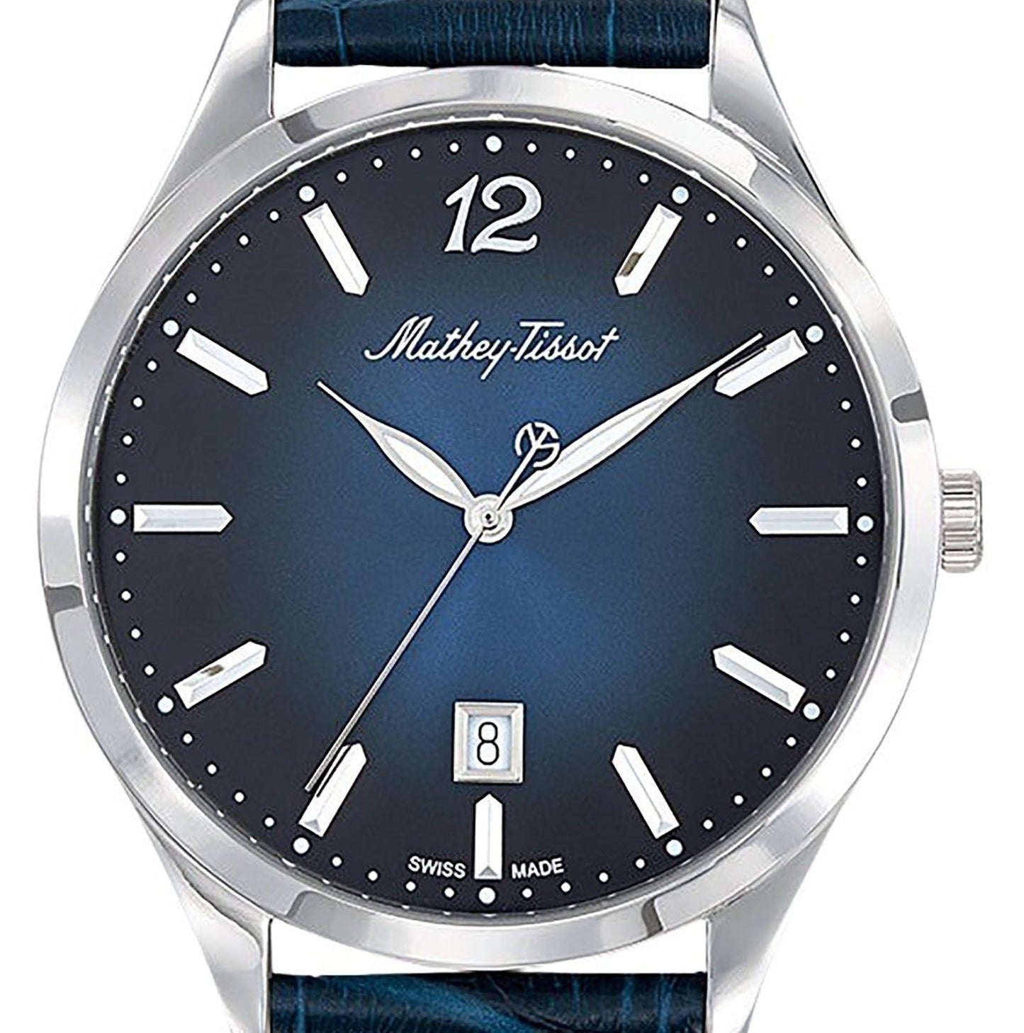 Mathey-Tissot Urban Leather Blaues Zifferblatt Quarz H411ABU Herrenuhr