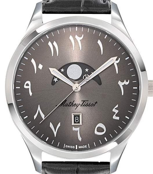 Mathey-Tissot Urban Moon Lederarmband Black Arabic Dial Quarz H411ALAN Herrenuhr