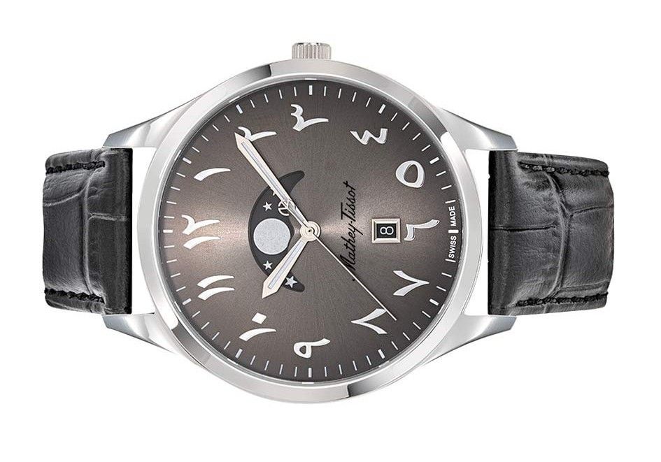 Mathey-Tissot Urban Moon Lederarmband Black Arabic Dial Quarz H411ALAN Herrenuhr