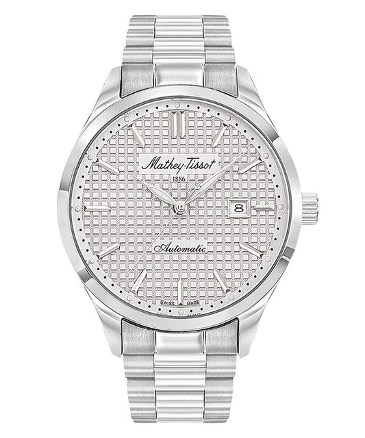 Mathey-Tissot Urban Edelstahl Silberfarbenes Zifferblatt Automatik H411ATAS Herrenuhr