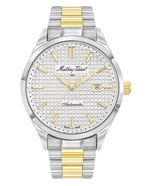 Mathey-Tissot Urban Two Tone Edelstahl Silberfarbenes Zifferblatt Automatik H411ATBI Herrenuhr