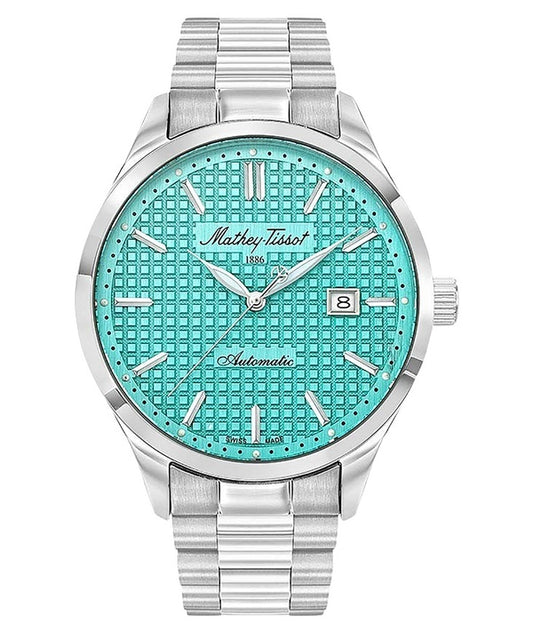 Mathey-Tissot Urban Edelstahl Turquoise Dial Automatik H411ATIF Herrenuhr