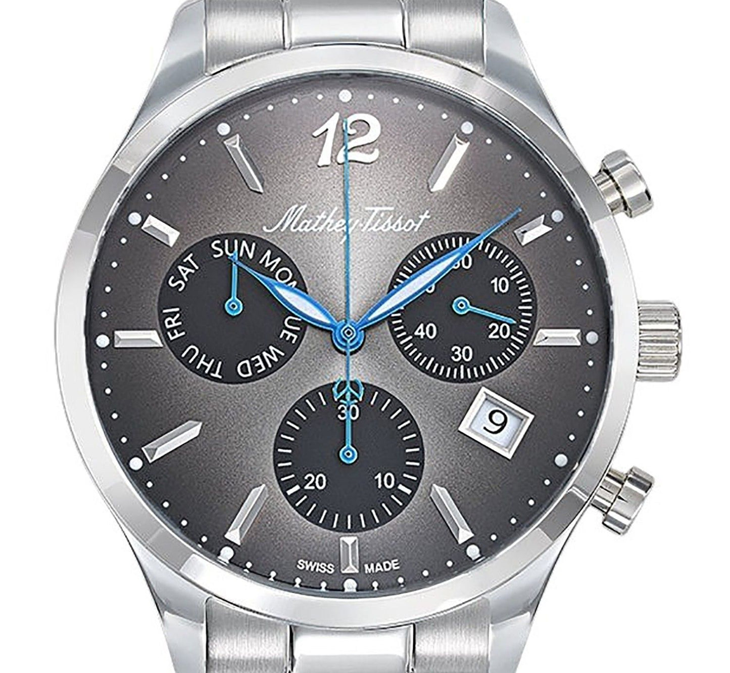 Mathey-Tissot Urban Chrono Edelstahl Schwarzes Zifferblatt Quarz H411CHAN Herrenuhr