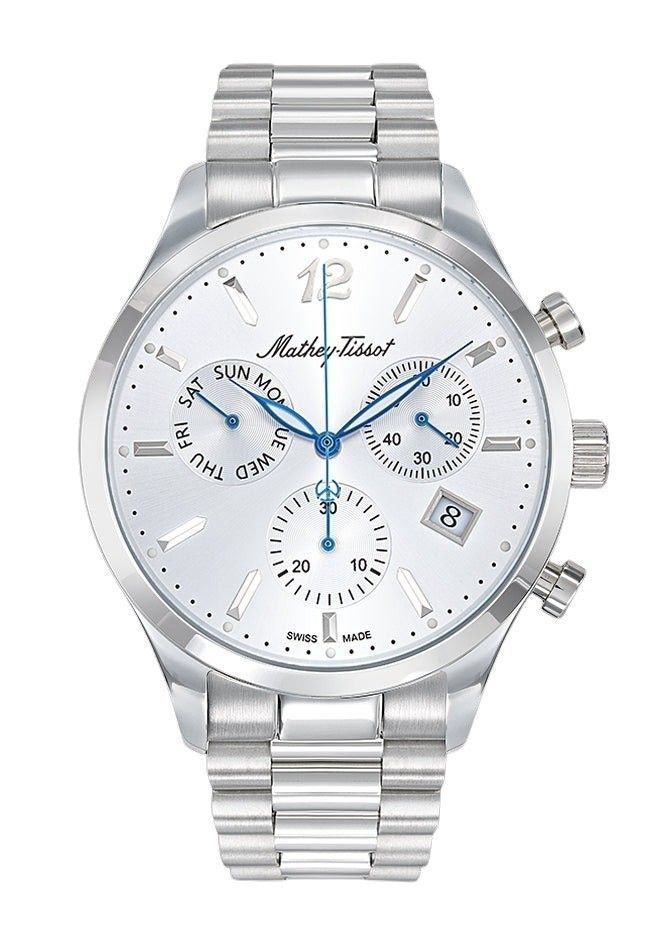 Mathey-Tissot Urban Chrono Edelstahl Silberfarbenes Zifferblatt Quarz H411CHAS Herrenuhr