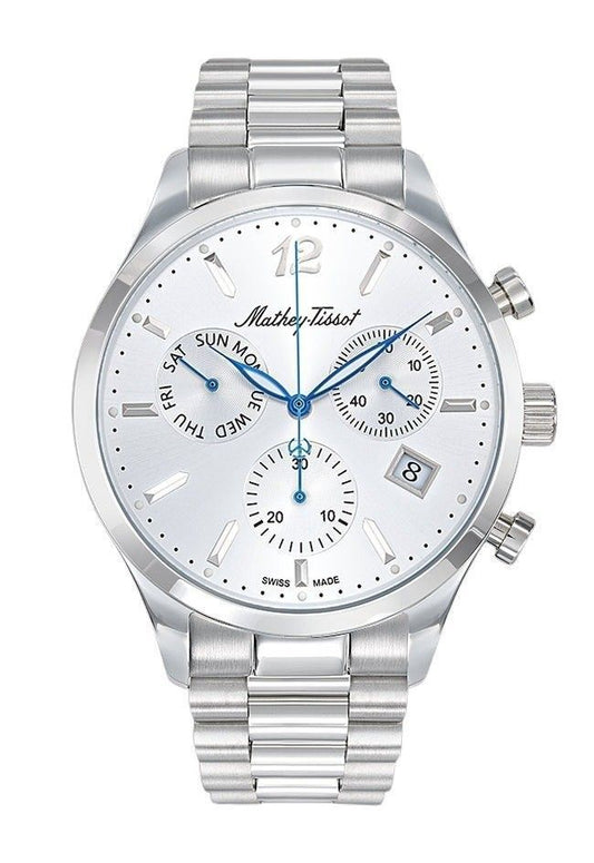Mathey-Tissot Urban Chrono Edelstahl Silberfarbenes Zifferblatt Quarz H411CHAS Herrenuhr