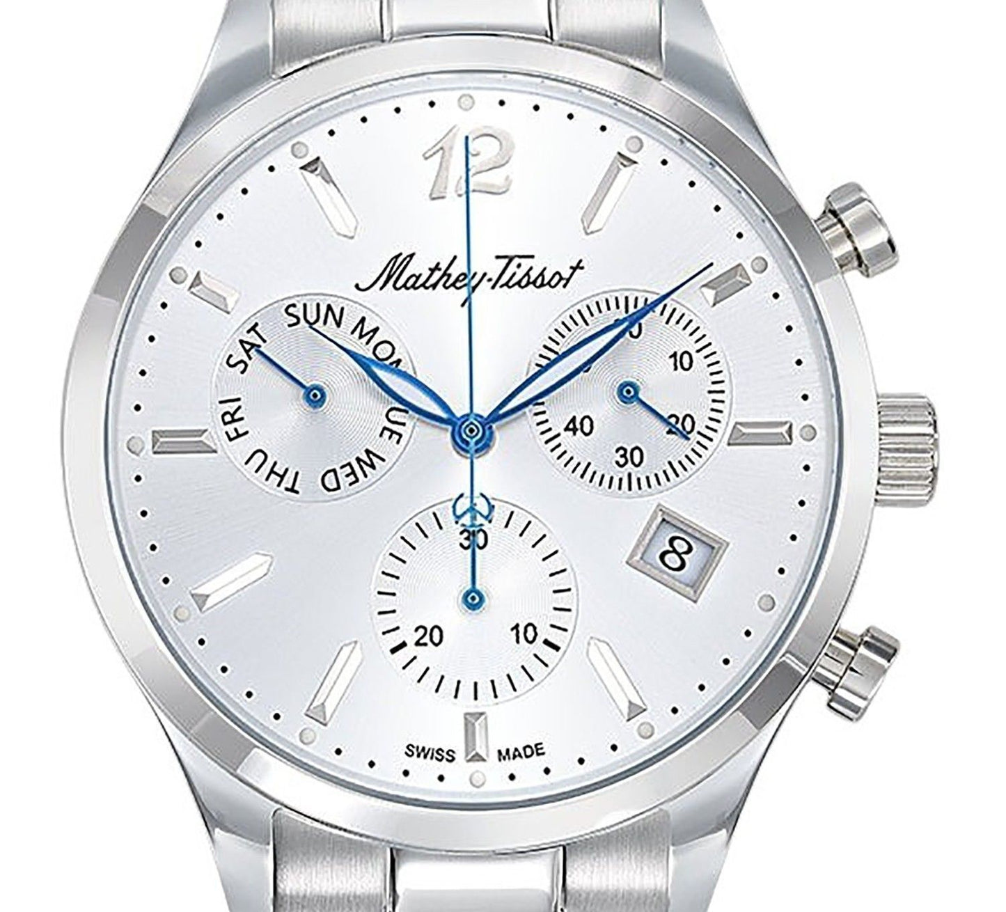 Mathey-Tissot Urban Chrono Edelstahl Silberfarbenes Zifferblatt Quarz H411CHAS Herrenuhr