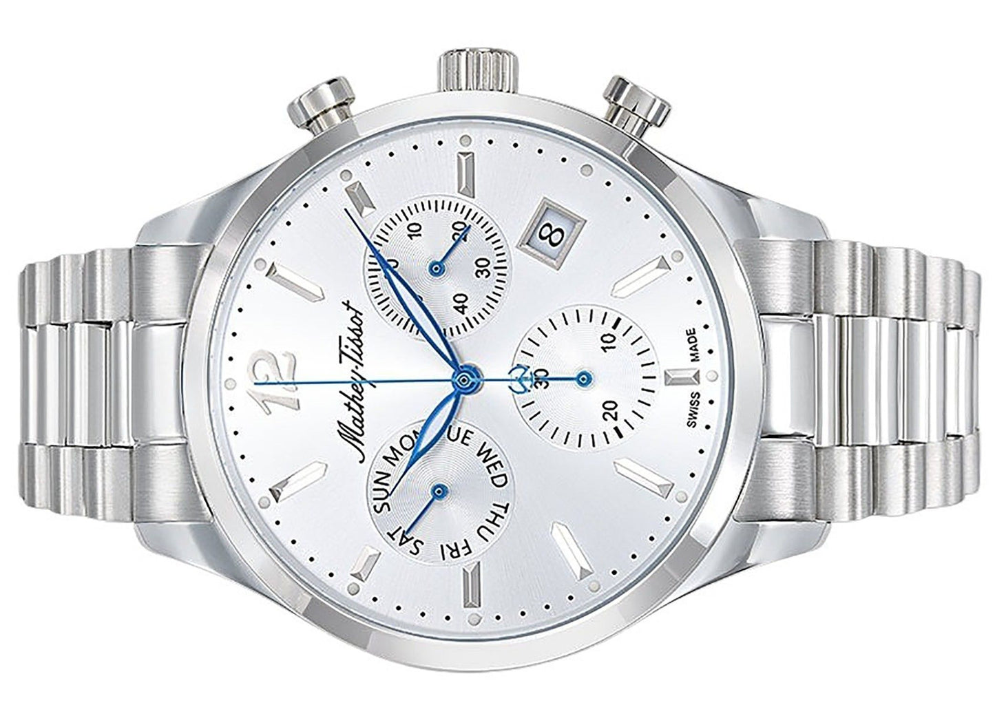 Mathey-Tissot Urban Chrono Edelstahl Silberfarbenes Zifferblatt Quarz H411CHAS Herrenuhr