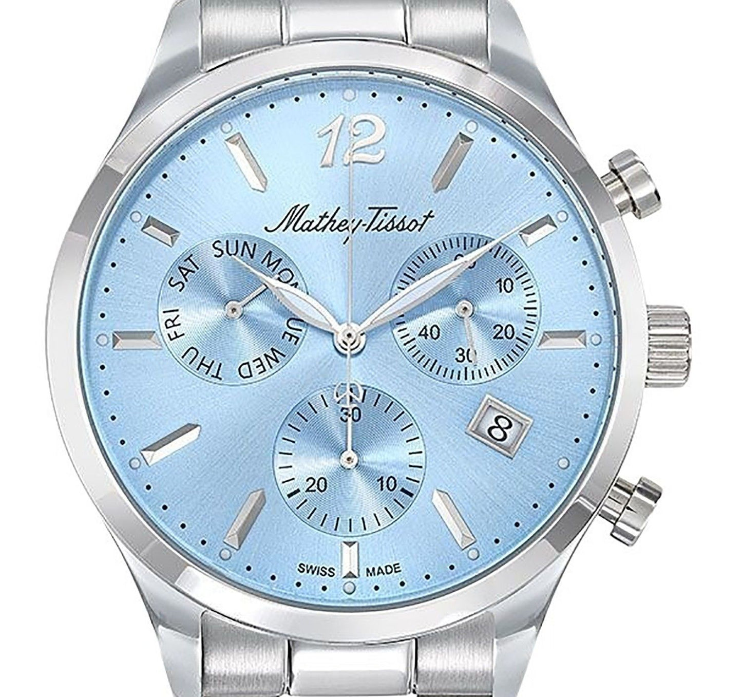 Mathey-Tissot Urban Chrono Edelstahl Blaues Zifferblatt Quarz H411CHASKY Herrenuhr