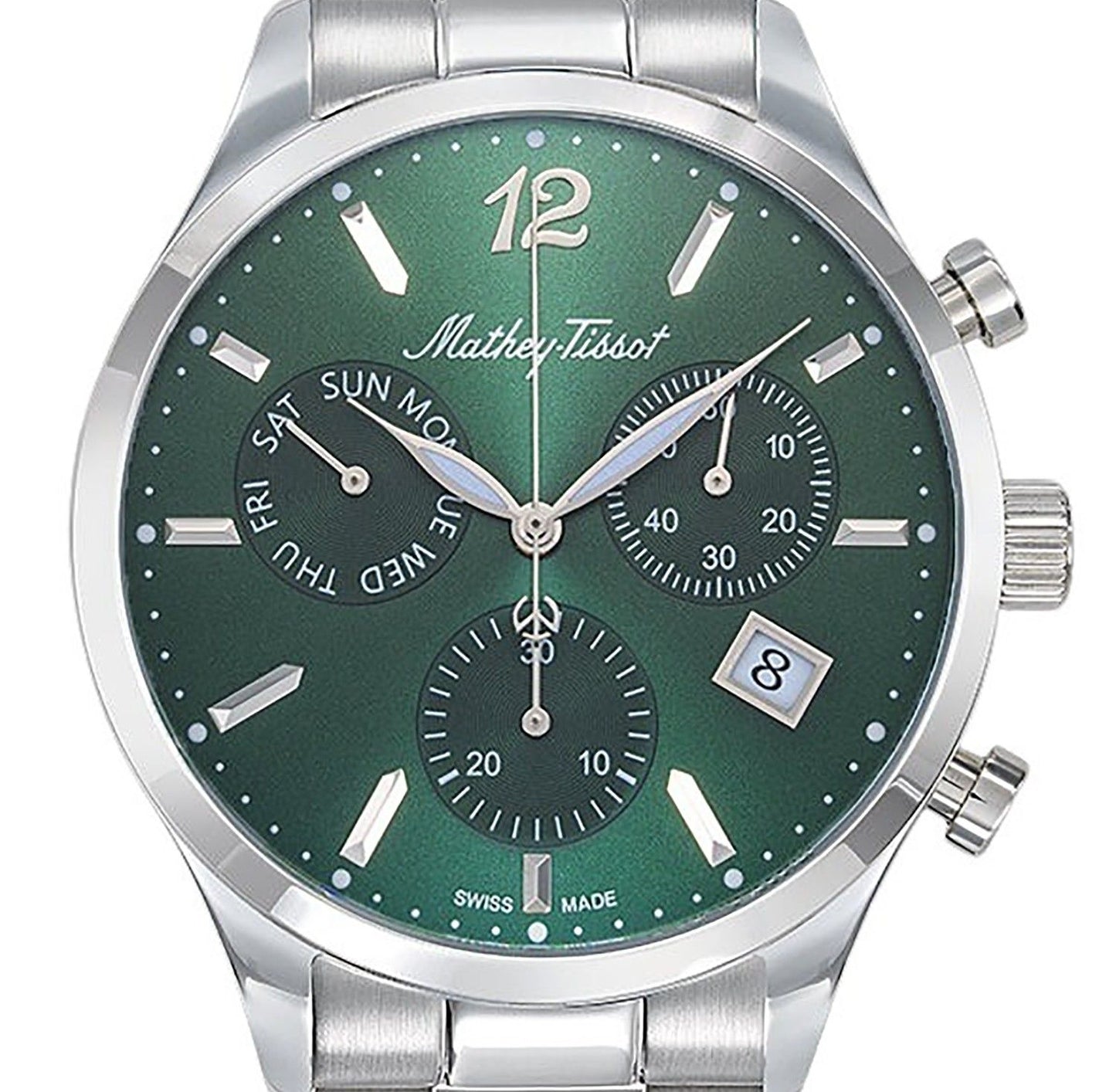 Mathey-Tissot Urban Chrono Edelstahl Gr?nes Zifferblatt Quarz H411CHAV Herrenuhr