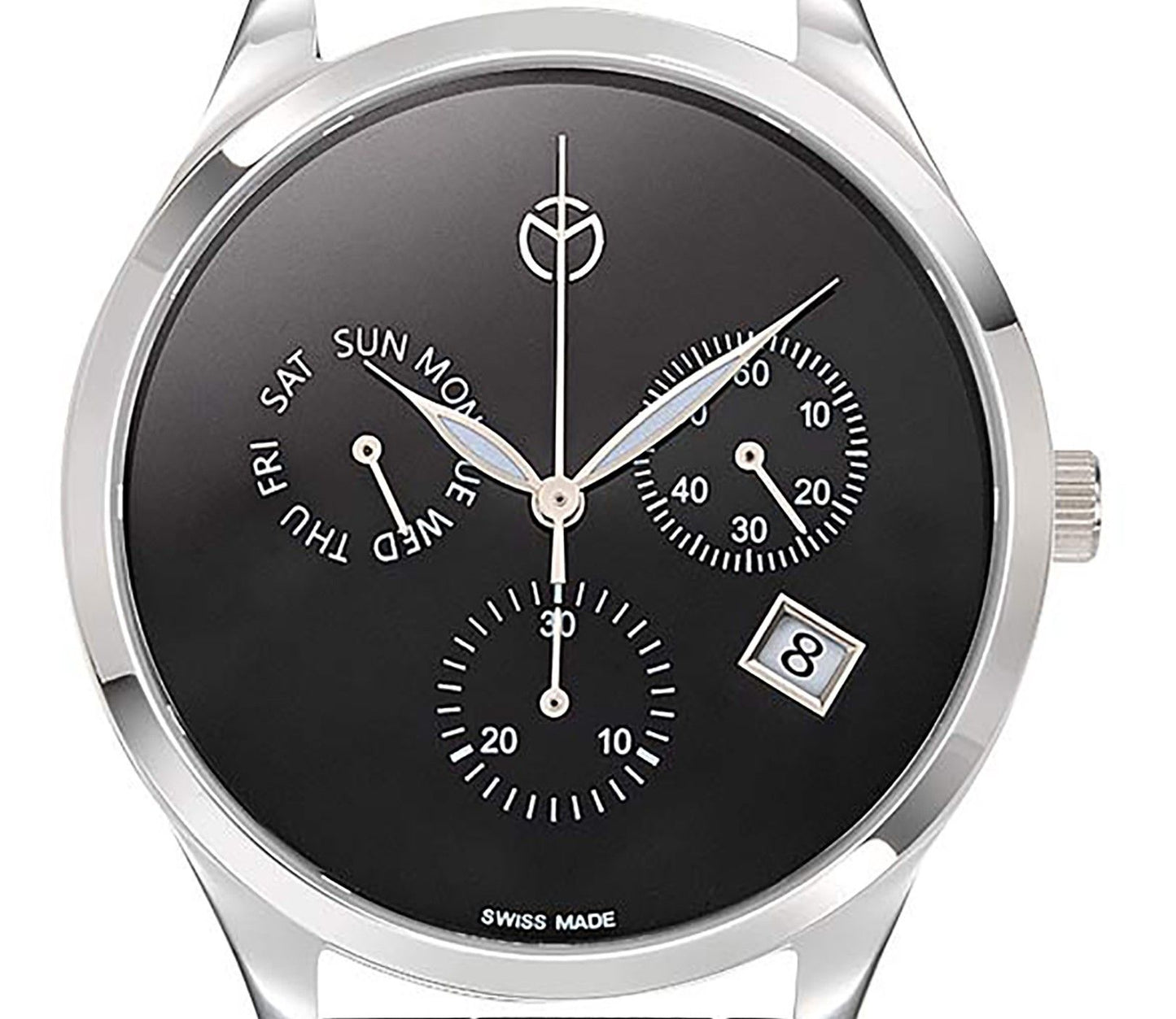 Mathey-Tissot Urban Chronograph Lederarmband Schwarzes Zifferblatt Quarz H411CHLNM Herrenuhr