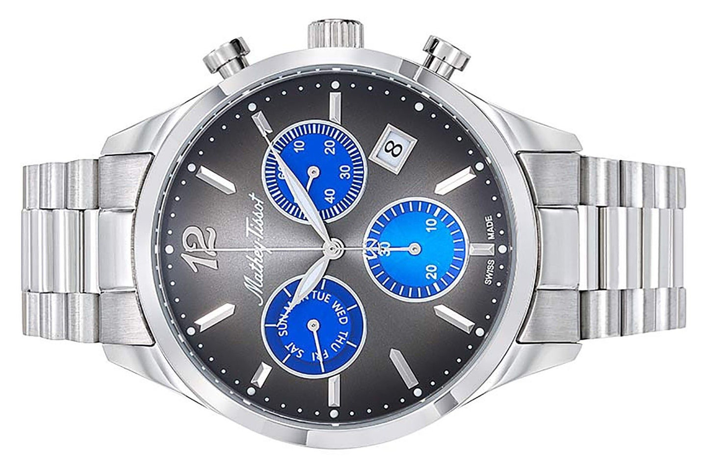 Mathey-Tissot Urban Chrono Edelstahl Schwarzes Zifferblatt Quarz H411CHMB Herrenuhr