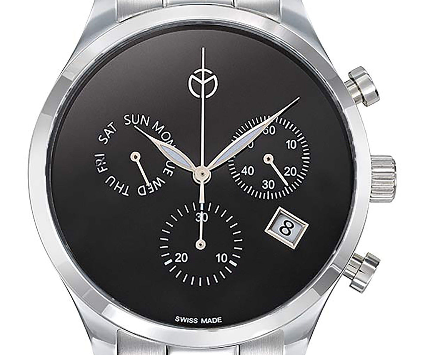 Mathey-Tissot Urban Chronograph Edelstahl Schwarzes Zifferblatt Quarz H411CHNM Herrenuhr