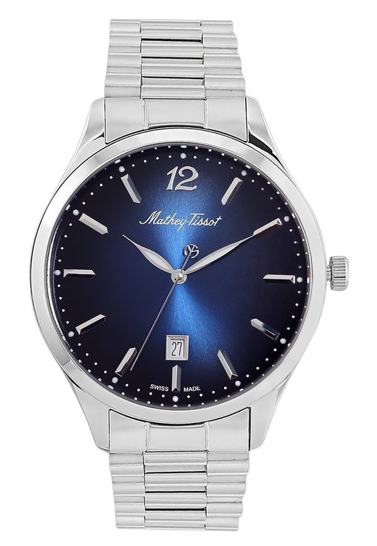 Mathey-Tissot Urban Metal Blaues Zifferblatt Quarz H411MABU Herrenuhr