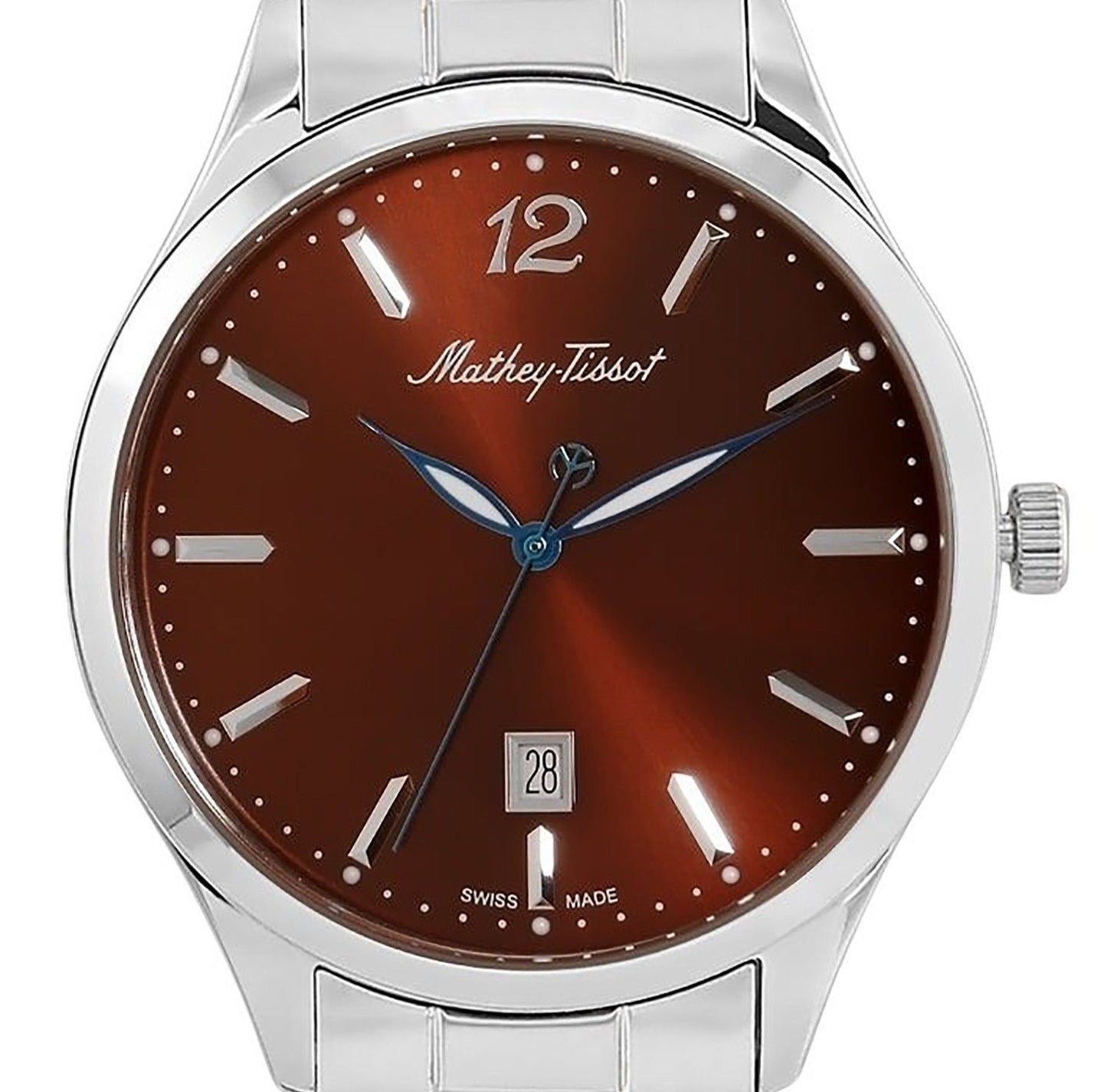 Mathey-Tissot Urban Metal Braunes Zifferblatt Quarz H411MAM Herrenuhr