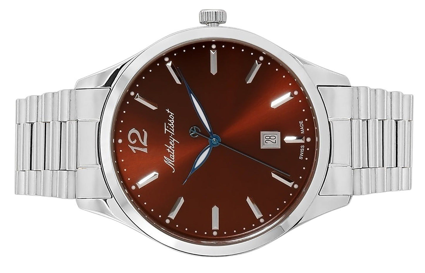 Mathey-Tissot Urban Metal Braunes Zifferblatt Quarz H411MAM Herrenuhr