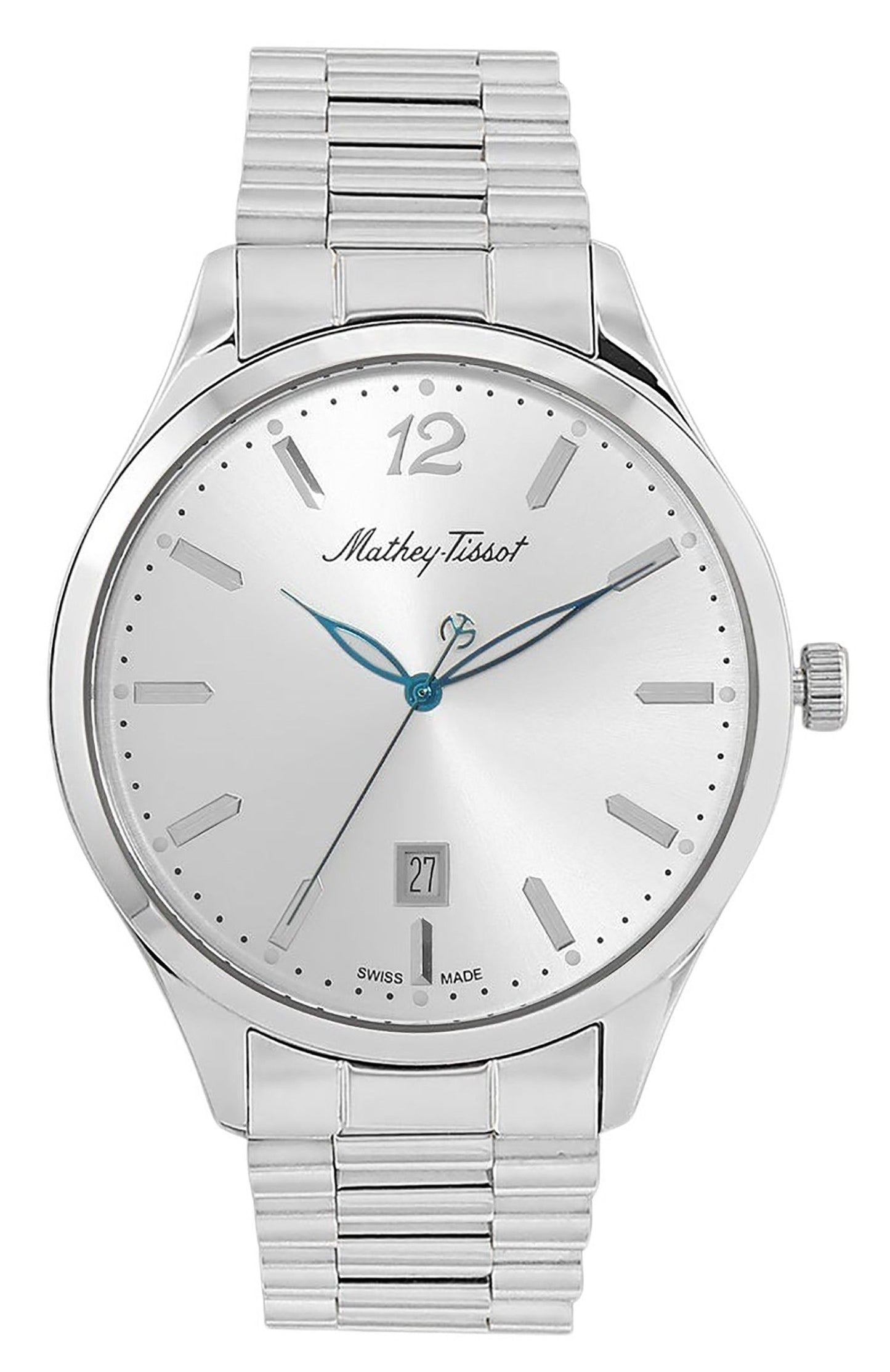 Mathey-Tissot Urban Metal Silberfarbenes Zifferblatt Quarz H411MAS Herrenuhr