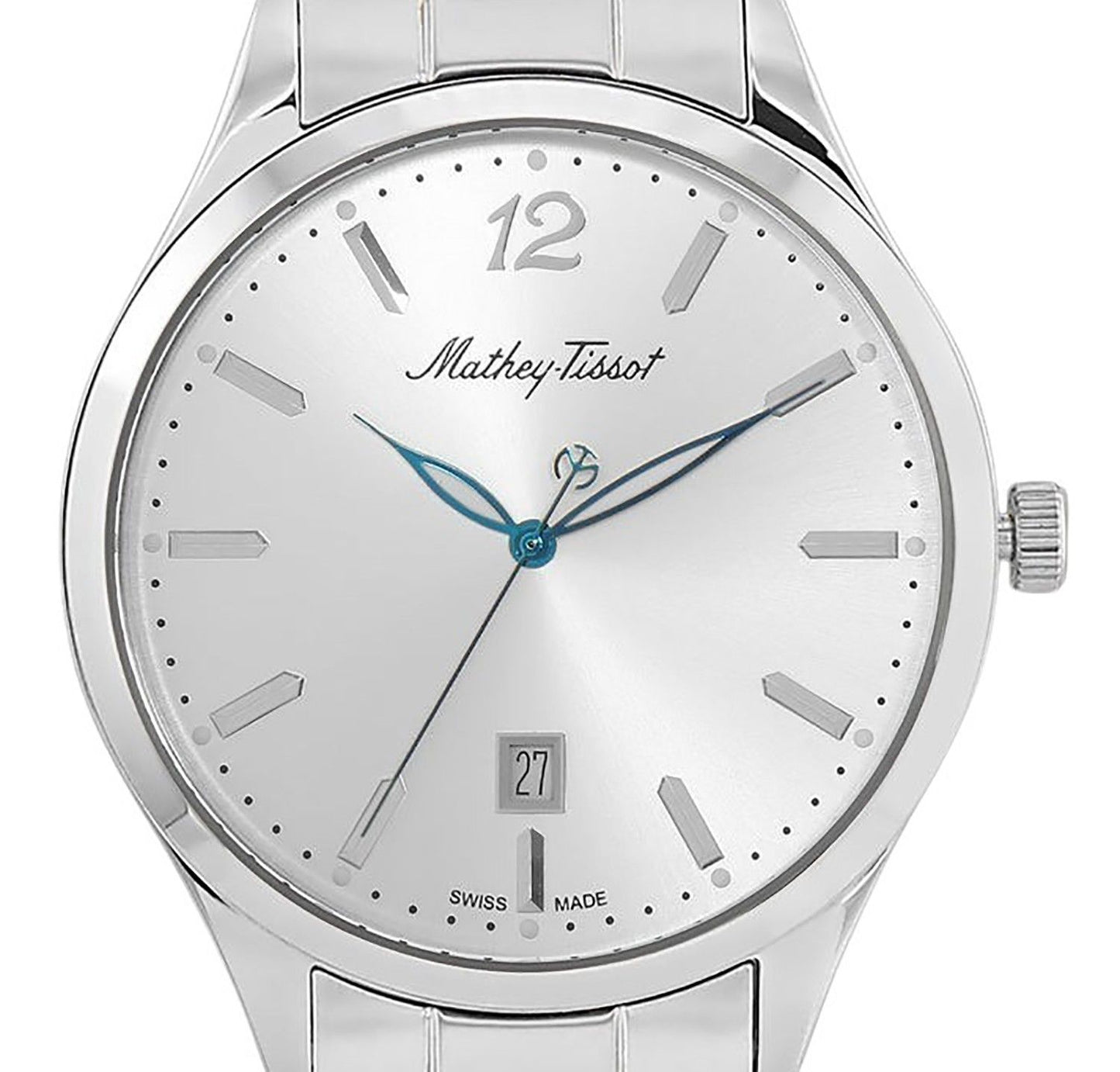 Mathey-Tissot Urban Metal Silberfarbenes Zifferblatt Quarz H411MAS Herrenuhr