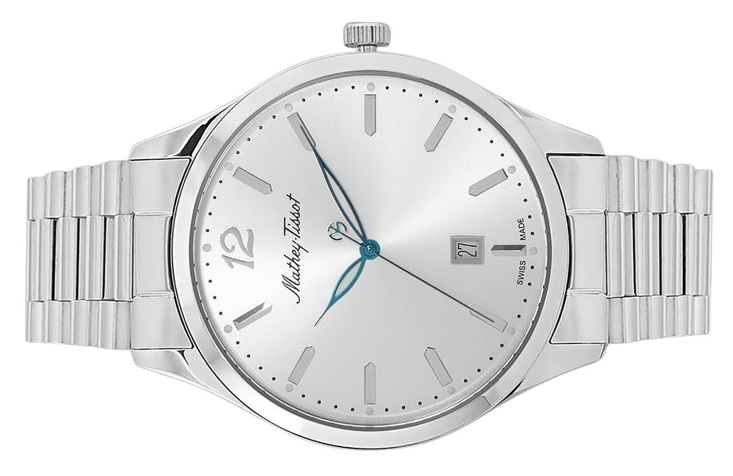 Mathey-Tissot Urban Metal Silberfarbenes Zifferblatt Quarz H411MAS Herrenuhr