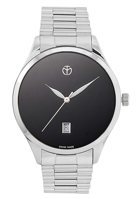Mathey-Tissot Urban Metal Schwarzes Zifferblatt Quarz H411MNM Herrenuhr