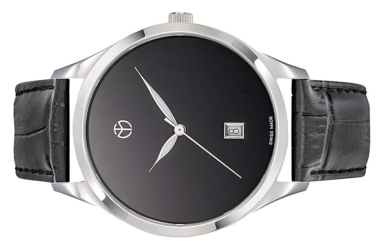 Mathey-Tissot Urban Lederarmband Schwarzes Zifferblatt Quarz H411NM Herrenuhr