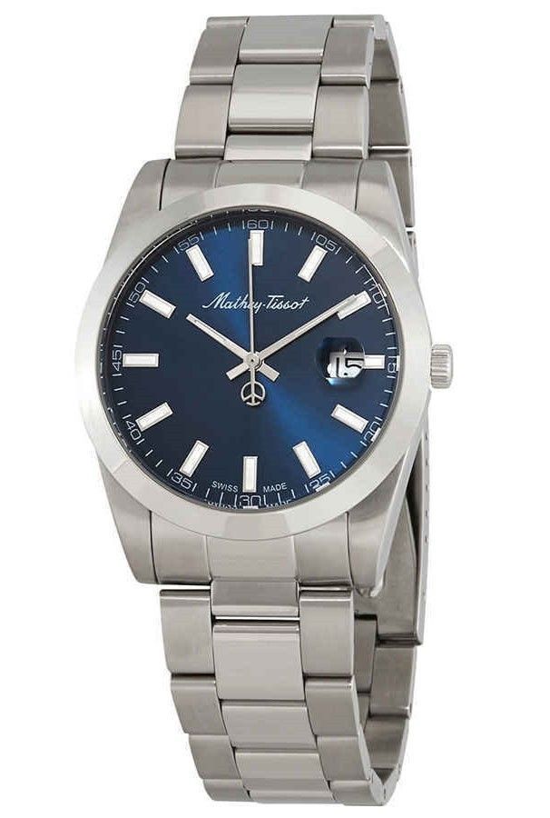 Mathey-Tissot Mathy I Edelstahl Blaues Zifferblatt Quarz H450ABU Herrenuhr