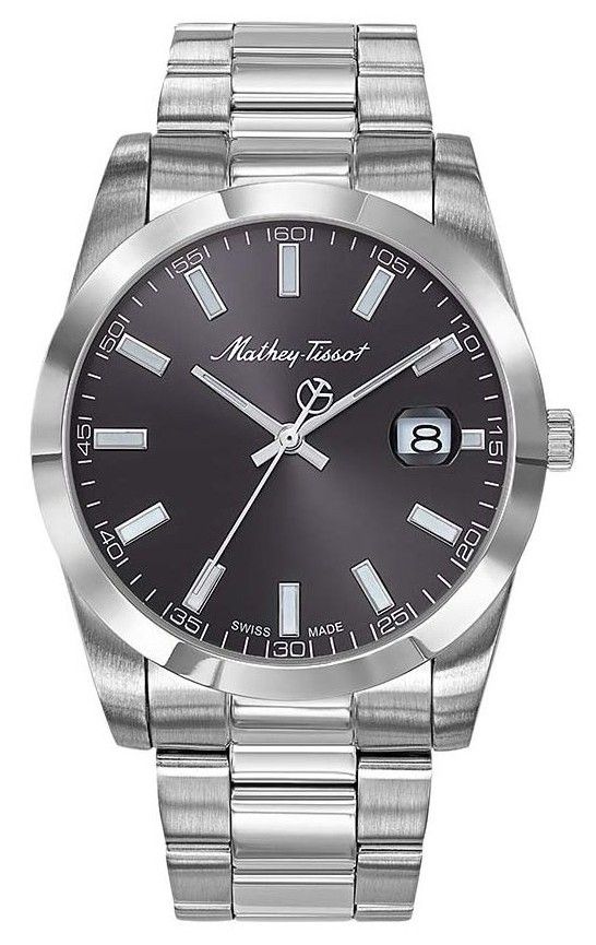 Mathey-Tissot Mathy I Edelstahl Schwarzes Zifferblatt Quarz H450AN Herrenuhr