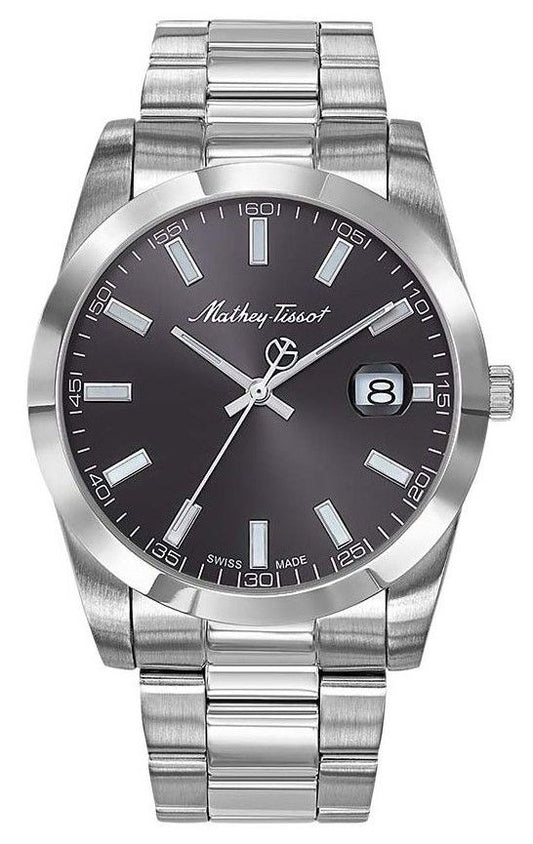 Mathey-Tissot Mathy I Edelstahl Schwarzes Zifferblatt Quarz H450AN Herrenuhr