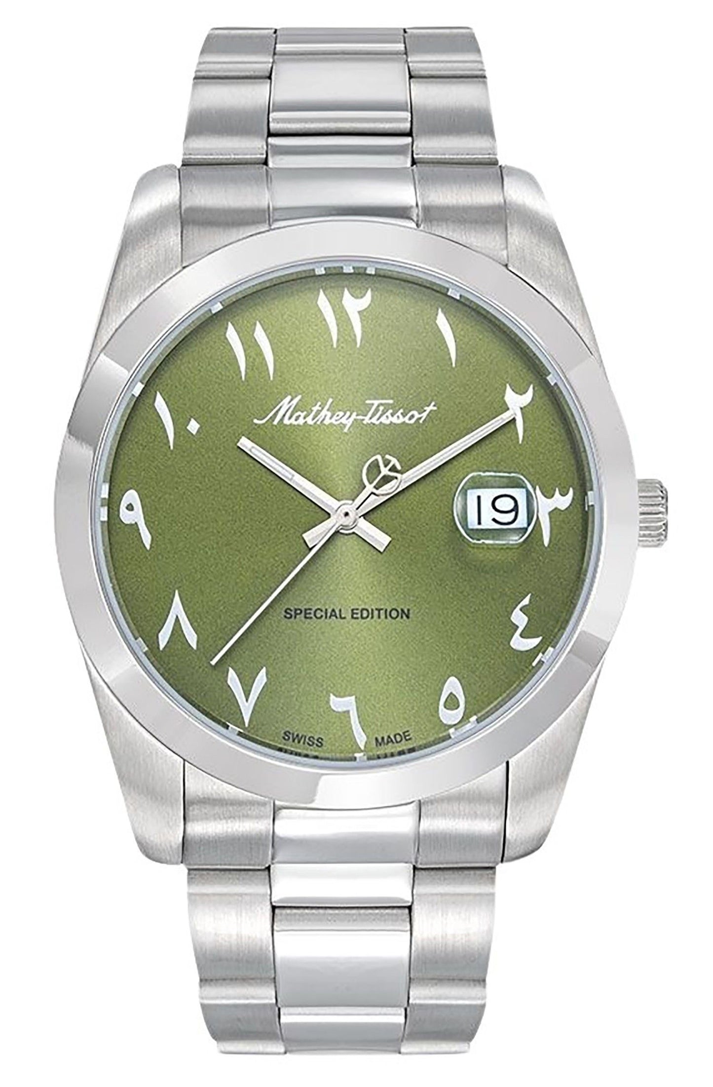Mathey-Tissot Mathy Orient Special Edition Edelstahl Gr?nes Zifferblatt Quarz H450APEV Herrenuhr